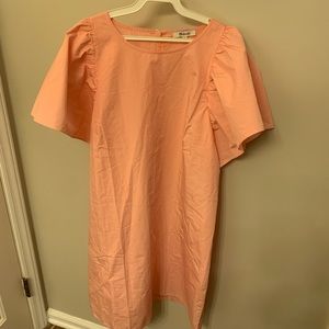 Madewell Poplin Flutter Sleeve Shift Dress